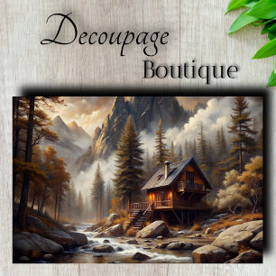 Berghütte-Rückzug Découpage Seidenpapier