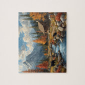 Berghüttenbären Herbstbach Szene Puzzle (Vertikal)