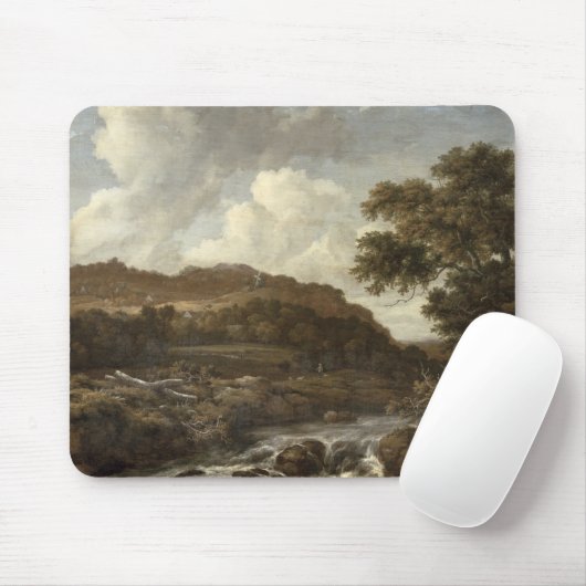 Bergige bewaldete Landschaft mit einem Strom Mousepad (Mit Mouse)
