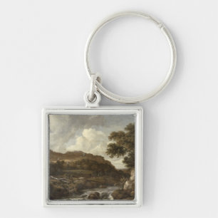 Bergige bewaldete Landschaft mit einem Strom Schlüsselanhänger