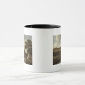 Bergige bewaldete Landschaft mit einem Strom Tasse (Zentrum)