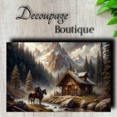 Bergkabine Decoupage Seidenpapier