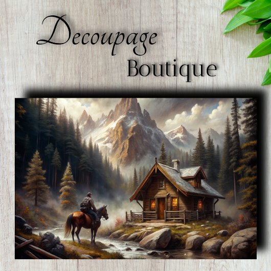 Bergkabine Decoupage Seidenpapier