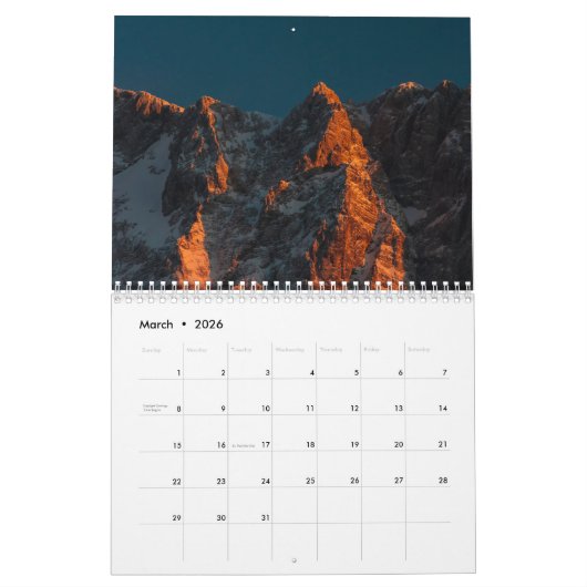 Bergkalender Kalender (Mär 2026)