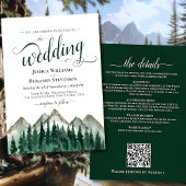 Bergkalligraphie & QR Code Hochzeit Einladung