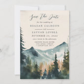 Bergkalligraphie und Kiefernkalligraphie Save the  Einladung (Vorderseite)