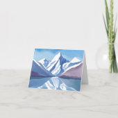 Bergkette | Blaue Wasserfarbe Landschaft Karte (Vorderseite)