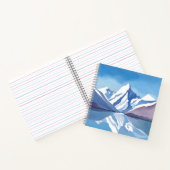 Bergkette | Blaue Wasserfarbe Landschaft Notizblock (Innenseite)