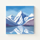 Bergkette | Blaue Wasserfarbe Landschaft Notizblock (Rückseite)