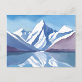 Bergkette | Blaue Wasserfarbe Landschaft Postkarte (Vorderseite)