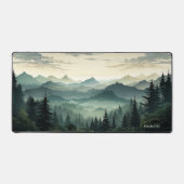 Bergkette Pine Forest View Dunkelgrünes Thema Schreibtischunterlage (Vorderseite)