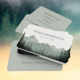 Bergkette Pinienbäume in Schattierungen Visitenkarte