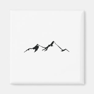 Bergkette Vintage Design Klettern Wandern Skifahre Magnet