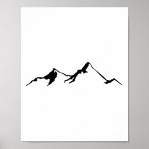 Bergkette Vintage Design Klettern Wandern Skifahre Poster