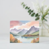 Bergkette | Wasserfarbenlandschaft der Natur Postkarte (Stehend Vorderseite)