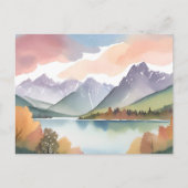 Bergkette | Wasserfarbenlandschaft der Natur Postkarte (Vorderseite)