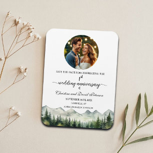 Bergkiefer 1 Hochzeitstag Save the Date Magnet