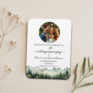 Bergkiefer 5 Hochzeitstag Save the Date Magnet
