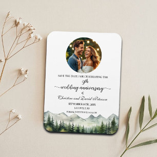 Bergkiefer 9 Hochzeitstag Save the Date Magnet