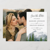 Bergkiefer Zwei Fotos Save the Date Einladung (Vorne/Hinten)