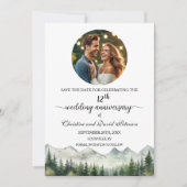 Bergkiefern 12. Hochzeitstag Foto Save The Date (Vorderseite)
