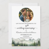 Bergkiefern 15. Hochzeitstag Foto Save The Date (Vorderseite)