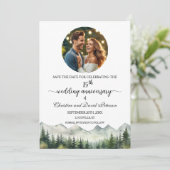 Bergkiefern 15. Hochzeitstag Foto Save The Date (Stehend Vorderseite)