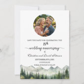 Bergkiefern 18. Hochzeitstag Foto Save The Date (Vorderseite)