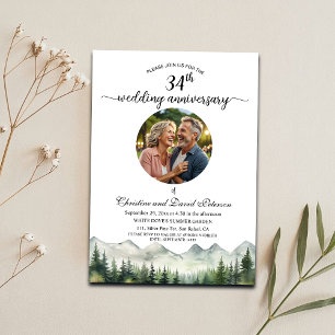 Bergkiefern 34. Hochzeitstag Foto Einladung