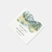 Bergkiefern Bäuerliche Hochzeit Papier Serviette (Ecke)