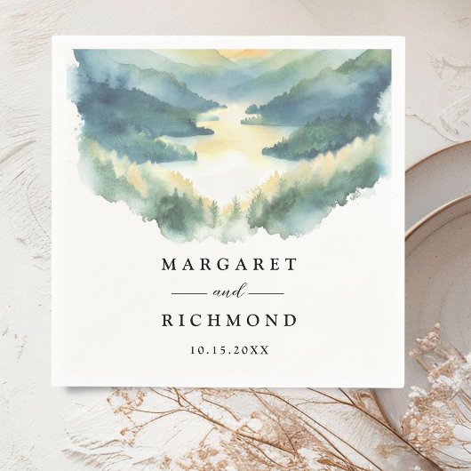 Bergkiefern Boho Rustikale Hochzeitspapier Serviette
