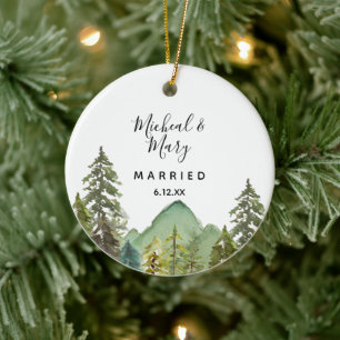 Bergkiefern Hochzeitsgeschenk Keramik Ornament
