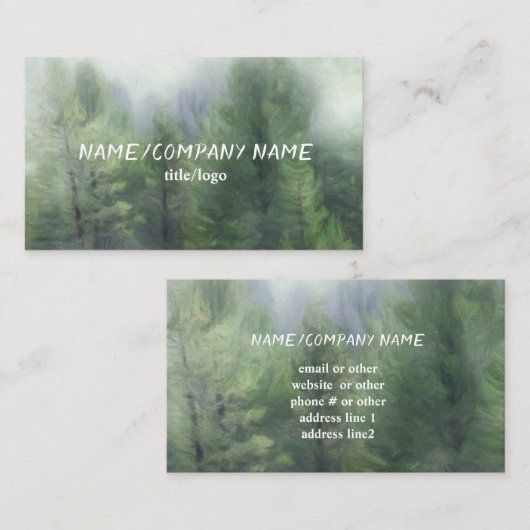 Bergkiefern im Nebel Kunst der Gewohnheit Visitenkarte (Vorne/Hinten)