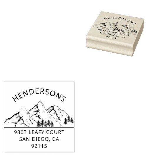 Bergkiefern Moderne Rustikale Rücksendeadresse Gummistempel (Stempel)