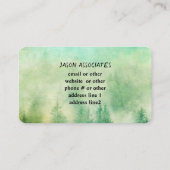 Bergkiefern Natur Kunst, Grün und aquamarin Visitenkarte (Rückseite)