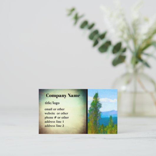 Bergkiefern Naturkunst Visitenkarte (Stehend Vorderseite)