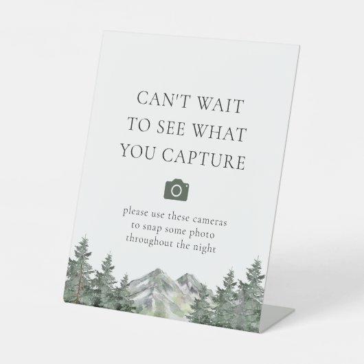 Bergkiefernbaum Hochzeitsszenario Sockelschild (Vorderseite)