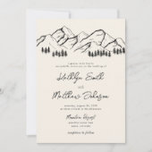 Bergkiefernbaum Minimalistische Hochzeit Einladung (Vorderseite)