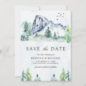 Bergkiefernwald-Fotocollage Hochzeit Save The Date (Vorderseite)