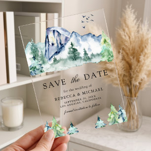 Bergkiefernwald Hochzeit Termin vormerken Acryleinladungen