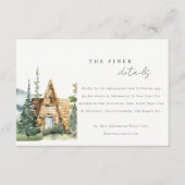 Bergkiefernwald Holzhütte Hochzeitsdetails Begleitkarte (Vorderseite)