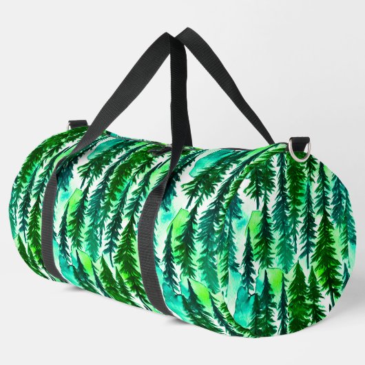 Bergkiefernwald Wasserfarbe Duffle Bag (Linke Ecke)