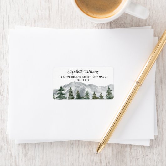 Bergkiefernwaldadresse Adressaufkleber (Insitu)