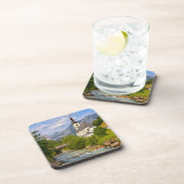 Bergkirche mit Flusslandschaft Getränkeuntersetzer (Rechte Seite)