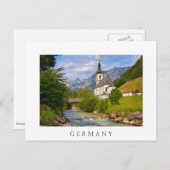 Bergkirche mit Flusslandschaft Postkarte (Vorne/Hinten)