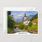 Bergkirche mit Flusslandschaft Postkarte (Vorne/Hinten)