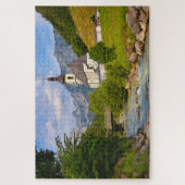 Bergkirche mit Flusslandschaft Puzzle (Vertikal)