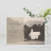 Bergkirche Vintage Hochzeit Einladung (Stehend Vorderseite)