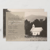 Bergkirche Vintage Hochzeit Einladung (Vorne/Hinten)