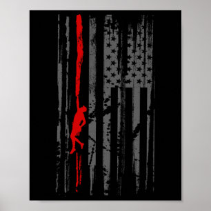 Bergkletter-Patriotische Amerikanische Flagge Cli Poster